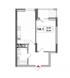 Планировка квартиры 1F-1