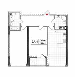 Планировка квартиры 2A-1