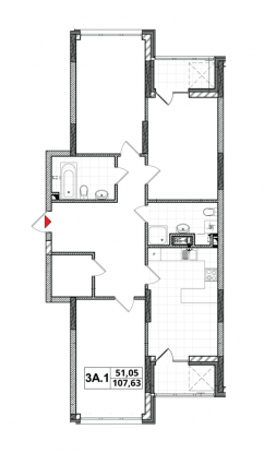 Планировка квартиры 3A-1