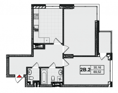 Планировка квартиры 2В-2
