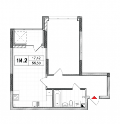 Планировка квартиры 1И-2