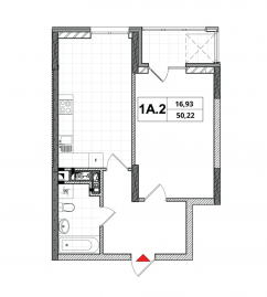 Планировка квартиры 1A-2